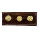 Yellow Base Brown Etched Ceramic Floral Wooden Hooks